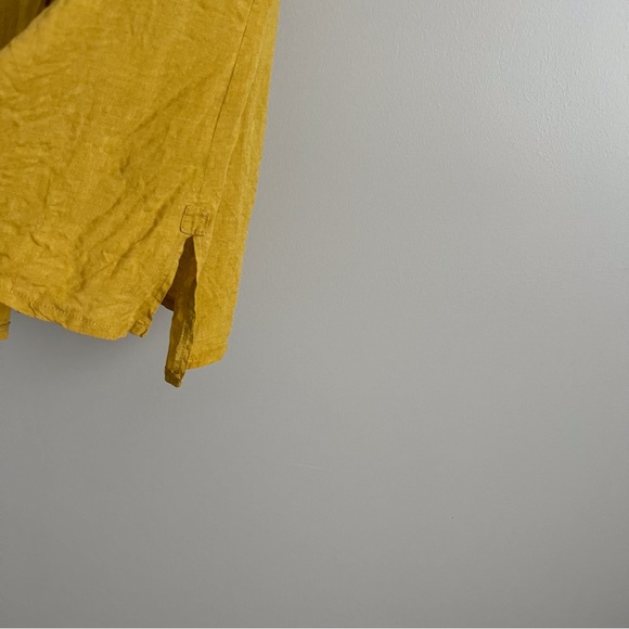South Street Linen Golden Yellow Sleeveless Button Down Lagenlook Coastal Sz 2/4 - Picture 4 of 7